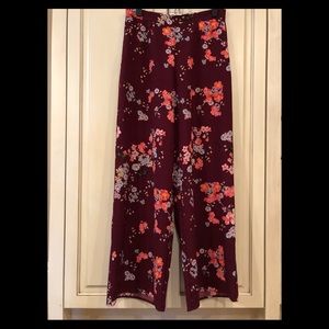 Forever 21 Wide Leg Mid-Rise Pants, Size Medium